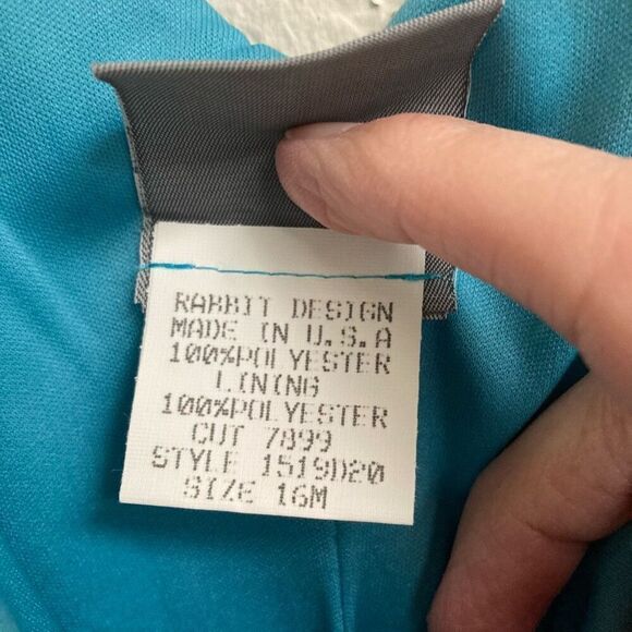 Y2K Vintage Rabbit Granny floral asymmetrical V-neck chiffon dress women’s 16* - Picture 10 of 11